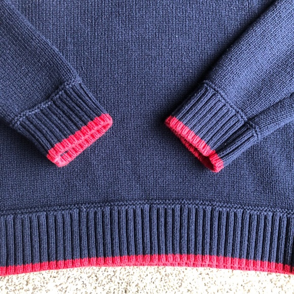 TOMMY HILFIGER MAVY KNITTED BIG LOGO SWEATER SIZE MEDIUM - Picture 3 of 8